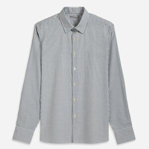 Men's Banana Republic Gray Striped Button-Up Shirt Large Tall